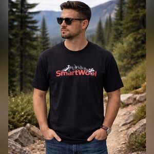 Smartwool 100% Merino Wool Mountain Logo T-Shirt Black Small